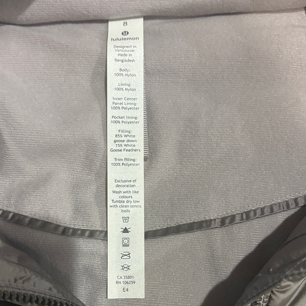 lululemon athletica taupe gray Hooded Puffer Vest - Picture 2 of 5